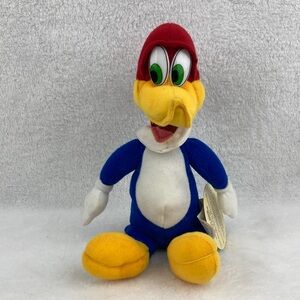 Toy Network VTG Woody Woodpecker Plush - Blue, Yellow, Red Universal Studios 8”
